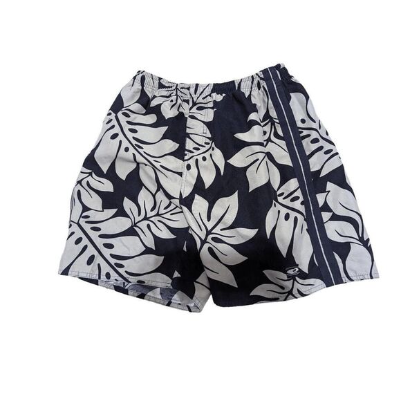 Hawaiian Performance Men's Surfwear Gray Black Hawaiian Print Swim Trunks Large - Picture 1 of 6